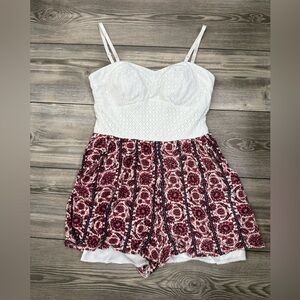 Lily Rose White Textured Lace Romper